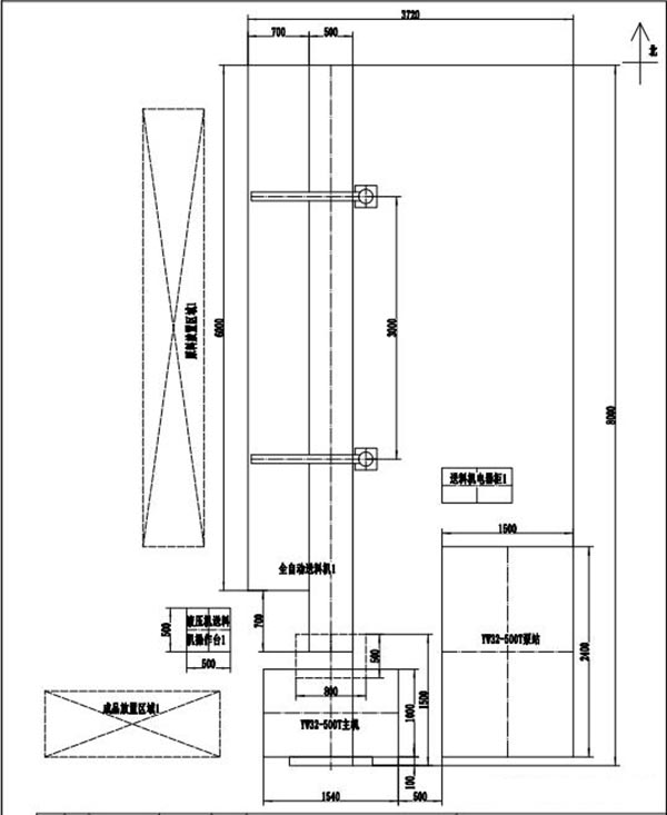 500噸錨桿托盤(pán)生產(chǎn)線安裝布局圖